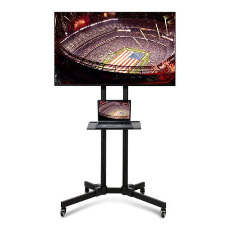 Yaheetech Mobile TV Cart Mount Stand for 32 to 65 Inch LED LCD Plasma Flat  Screen Panels with Storage Shelves on Wheels