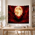 thumbnail image 5 of Full Moon Graveyard Over Cemetery Under Red Sky Spooky Gothic for Gothic Decor Fans Horror Wall Art Halloween Gift Tapestry Wall Hanging for Bedroom, Living Room and Dorm, 5 of 5
