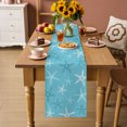 thumbnail image 4 of Table Runners 90 Inches Long Dress Scarves, Vintage Aqua Cyan Starfish Farmhouse Coffee/Dining/Kitchen Table Decor Table Runner for Living Room, Summer Coastal Beach Marine Life 13x90 Inch, 4 of 9