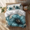 thumbnail image 2 of Retro Beige Blue Flowers Duvet Cover Set Full Size Vintage Background Pastoral Style Soft Lightweight Comforter Covers 4 Piece Bedding Set with 1 Duvet Cover 1 Bed Sheet & 2 Pillow Shams, 2 of 8
