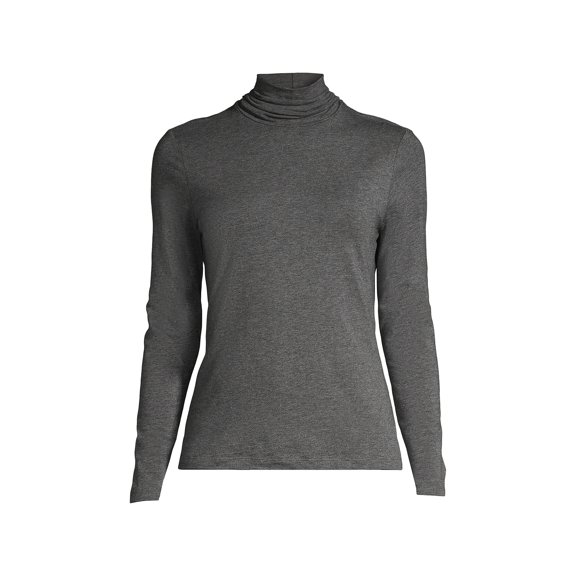 Lands' End Lands' End Women's Lightweight Fitted Long Sleeve Turtleneck, WHITE, L