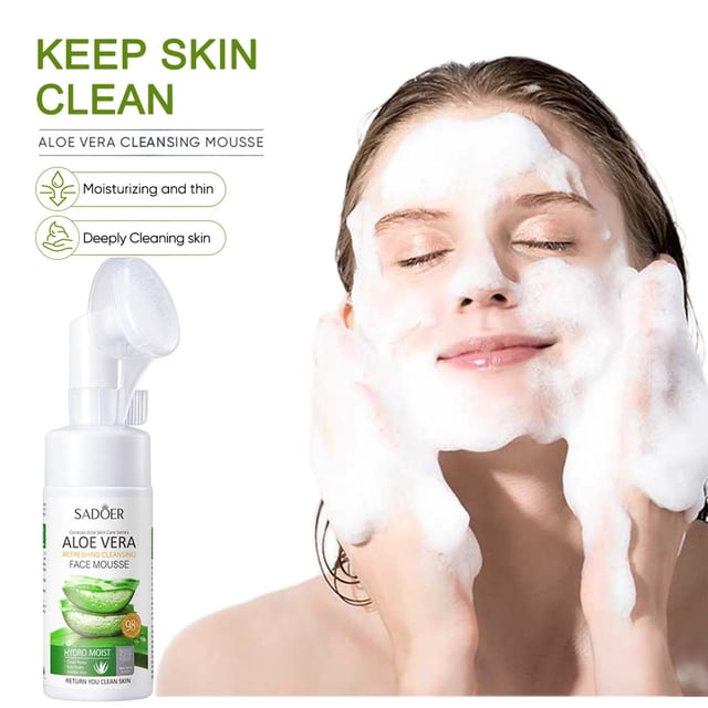 Fiudx Limpiador Facial de Aloe, Gel Refrescante de Limpieza Profunda, Fórmula No Astringente para Todo Tipo de Piel, Uso Diario Suave para El Hogar o Viajes, 120 Ml, Ingredientes Naturales