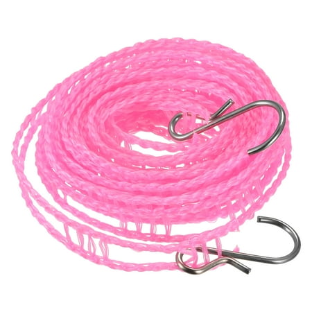 

Uxcell 9.84ft Nylon Portable Clothesline Windproof Non Slip Washing Line Pink