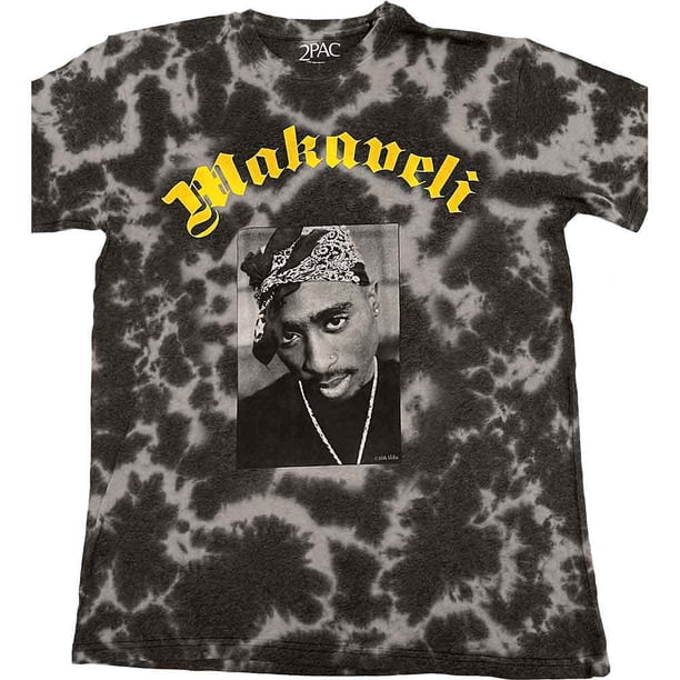 Tupac Shakur - Camiseta Makaveli Teñida con Nudos para Adultos Unisex (Gris)
