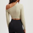 thumbnail image 4 of Lenpel Women's Sweaters Long Sleeve off Shoulder Cropped Pullover Knitted Tops 2024 Fall Trendy Sweater, 4 of 7