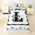 thumbnail image 3 of Erosebridal Black Bow Letter L Twin Sheet Sets, Princess Cartoon Style Bedding, 3 Pieces, 3 of 5