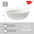 thumbnail image 7 of TP 4-Piece 7" Melamine Meal Bowls Set, 28 Ounce Large Pasta Bowls, Service for 4, Dishwasher Safe, White, 7 of 7