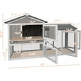 thumbnail image 5 of PETSCOSSET Rabbit Hutch Indoor Outdoor 57" L Bunny Hutch with Pull Out Tray,2 Story Wooden Rabbit Cage with Asphalt Roof,Guinea Pig Cage with Ventilation Doors,Ramp for Small Animals,Gray, 5 of 10