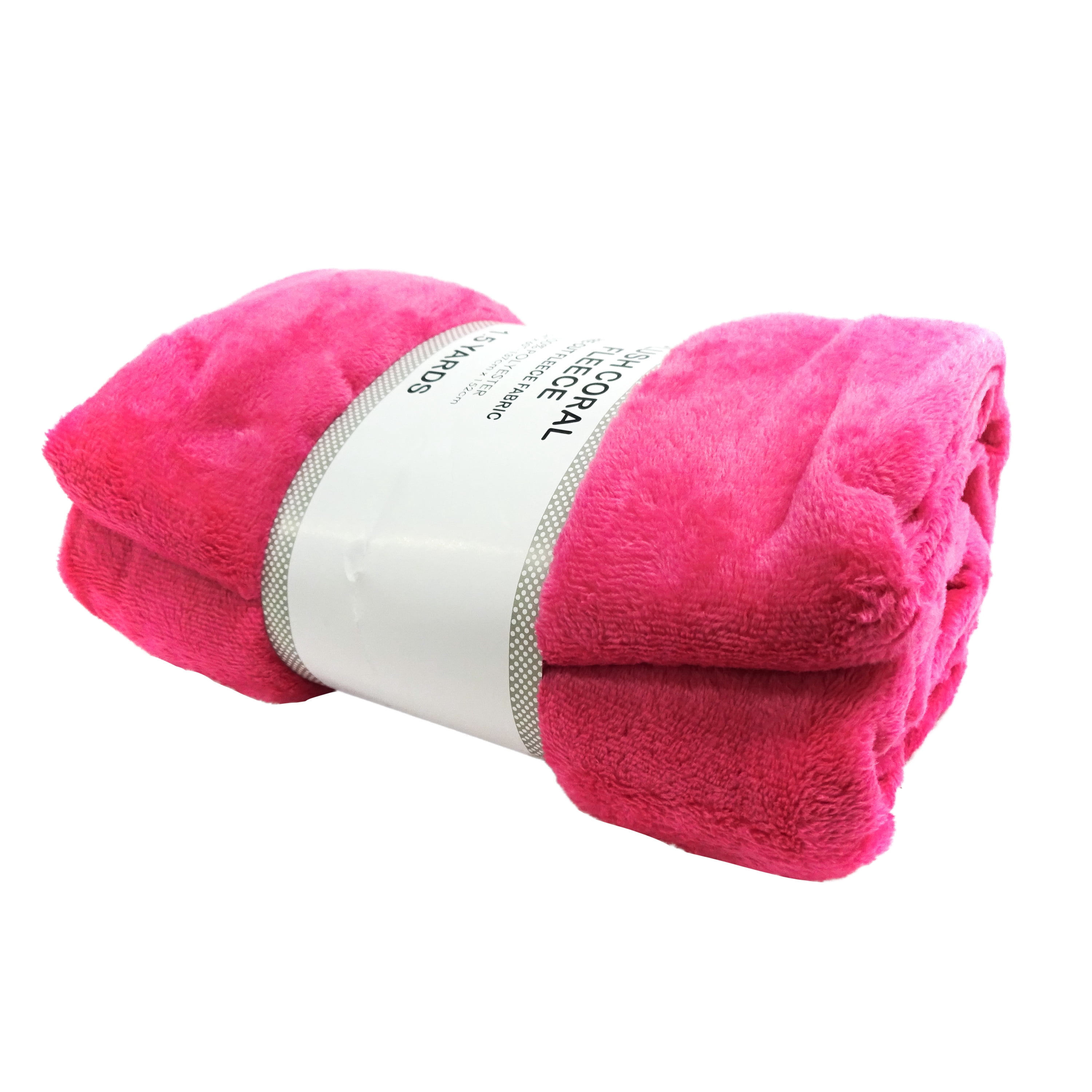 Shason Textile 60" x 1.5 yd 100% Polyester Fleece Solid Print Craft Fabric, Hot Pink
