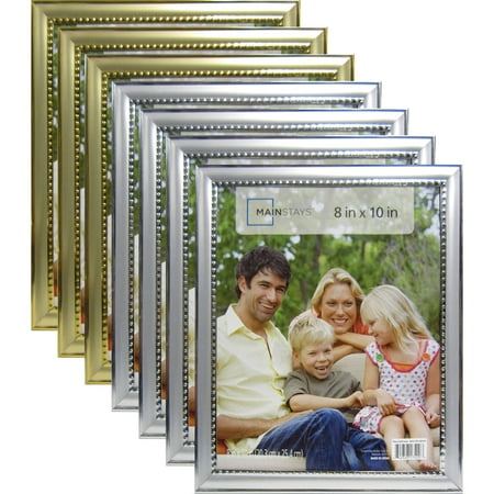 Mainstays Alicia Bead 8 X 10 Frame Set Of 5 Silver And 3 Gold Mainstays Alicia Bead 8 X 10 Frame Set Of 5 Silver