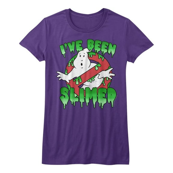 Real Ghostbusters Slimed! Purple Junior Women's T-Shirt