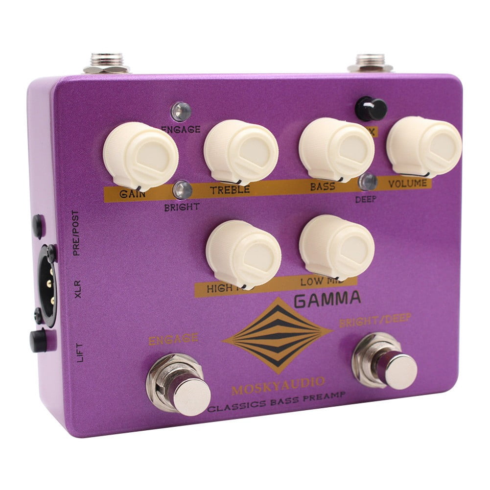 1pc Guitar Distortion Preamp Metal Ultra Bass Effector VersatileWith 6-Band EQ & Headphone Output Electric Guitar Accessories