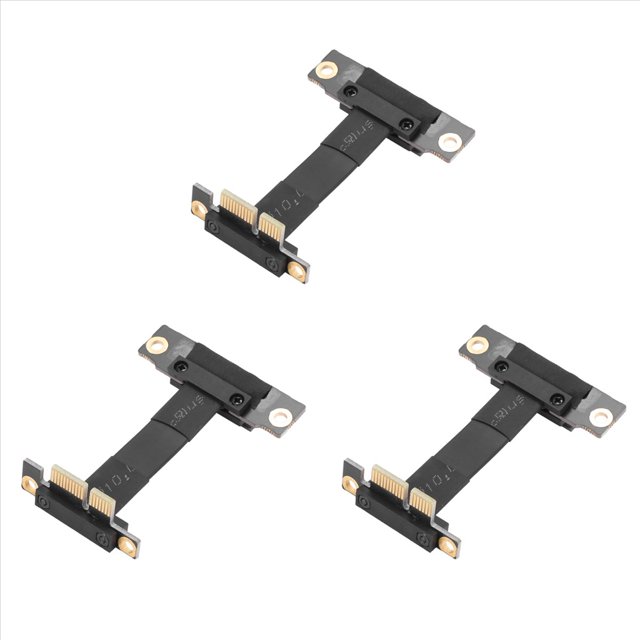 3X Cable Vertical PCIE X1 Cable de Extensión PCIe 3.0 X1 una X1 de ÁNgulo Recto de 90 Grados Dual 8Gbps PCI Express 1X Tarjeta Vertical 5Cm