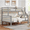 Grey, variant on MAYEERTY Twin over Full Bunk Bed with Thick Posts, Wooden Bed Frame with High Guardrail and Ladder for Kids, No Box Spring Needed, Natural