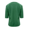 thumbnail image 6 of Women's Short Sleeve Structure Breathable Plain Sports Shirt For Tennis Summer Fitness Casual Business Top,Green,XL, 6 of 6