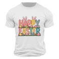 thumbnail image 1 of Camisa Casual de Cuello de la Tripulación de la Impresión de Pascua de Manga Corta de Verano Top Ligero de Poliéster para los Hombres, Camiseta de Manga Corta para el Uso Diario de Primavera Verano, 1 of 1