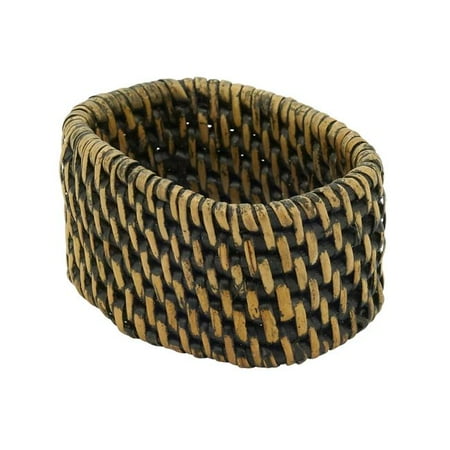

Saro Lifestyle NR262.BR Woven Rattan Napkin Rings Brown - Set of 4
