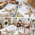 thumbnail image 5 of Area Rugs 2.7'x5', Easter Carpet for Living Room Bedroom Dining Room, Pink Tulip Flowers Spring Watercolor Bunny Floral Throw Kitchen Rugs Non Slip Washable Rectangle Indoor Outdoor Rugs, 5 of 8