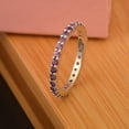 thumbnail image 4 of Full Eternity 3 Cts Amethyst 925 Sterling Silver Stacking Bridal Women Mother's Day Gifts Ring, 4 of 6