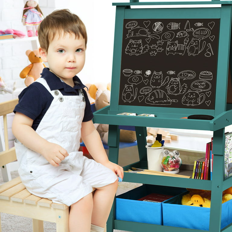 Beefunni Easel for KidsToddlers - Double-Sided Chalkboard and Magnetic  Board & Writing Accessories, Christmas Birthday Gift for Boys Girls Age 2 3  4 5 