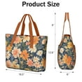 thumbnail image 3 of Tote Bag for Women - Pioneer Flower Shoulder Bag - Large Utility Work Duffle Bag with Zipper Handbag for Travel, Work, Sprots, 3 of 5