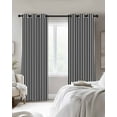 thumbnail image 2 of Blackout Curtains for Bedroom, Black White Stripe Room Darkening Window Drapes for Living Room, Modern Minimalist Geometric Striped Thermal Insulated Grommet Curtains, 27.5x39 inch, 2 Panels, 2 of 9