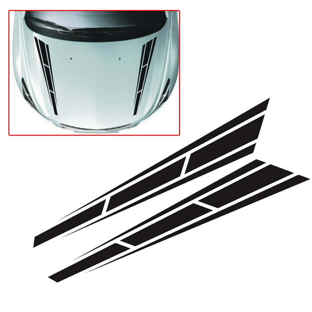 BAMILL Car Front Stickers Racing Stripes Graphics Decor Hood Sticker ...