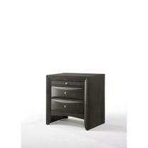 Wooden Nightstand with Bevel Drawer Front, Gray- Saltoro Sherpi