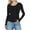 Black, variant on Women's Polka Dot Slim Fit Crew Neck Long Sleeve Shirt Ribbed Knit Top Stretch Soft Casual Base Layer Tee, White