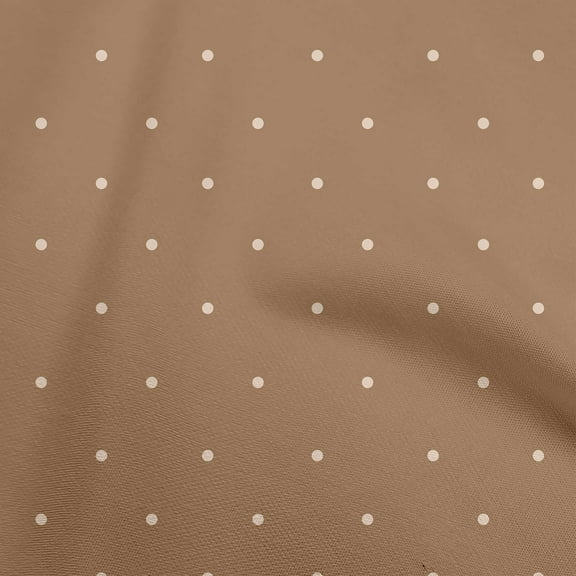 oneOone Polyester Spandex Brown Fabric Polka Dot Sewing Fabric By The Yard Printed Diy Clothing Sewing Supplies 56 Inch Wide-8019