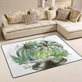 thumbnail image 4 of SKYSONIC 36x24in Watercolor Teal Pumpkins Area Rug, Green Leaves Fall Halloween Non-Slip Floor Carpet for Indoor Living Dining Room Bedroom, 4 of 5
