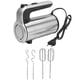 thumbnail image 1 of Electric Hand Mixer Adjustable Stainless Steel Kitchen Handheld Mixer with Whisk Beater Dough Hooks 200W, 1 of 5