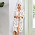 thumbnail image 6 of Zipper Robes for Women Lightweight Soft Summer Bathrobes for Women Zipper Front 3/4 Length Sleeve Knee Length Vintage Floral Print Loose Fit Sleepwear Nightgown with Pockets Purple M, 6 of 7