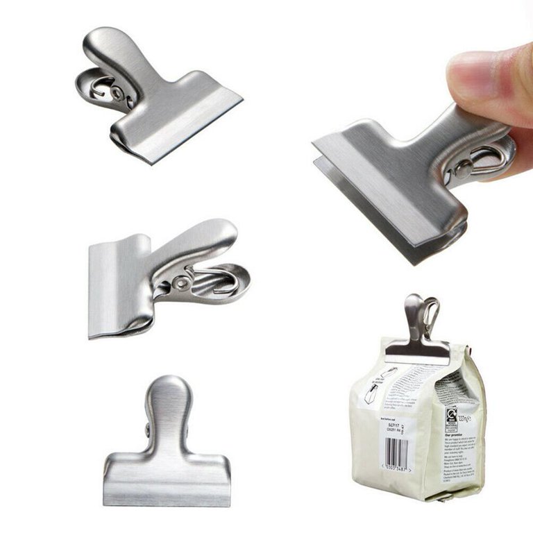 Stainless Steel Chip Bag Clips Air Tight Seal Grip Food Sealing