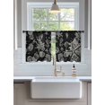 thumbnail image 3 of Sheer Curtains 54 Inch Length 2 Panels Set for Kitchen, Black Coastal Starfish Semi Sheer Curtains for Windows, Vintage Coral Seahorse Shell Voile Window Treatments Rod Pocket Curtain, 3 of 7