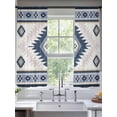 thumbnail image 2 of Blue Beige Boho Sheer Curtains 72 Inch Length 2 Panels Set, Vintage Ethnic Tribal Southwestern Voile Window Treatment Rod Pocket Curtains Sheers Drapes for Bedroom/Living Room/Kitchen 52"x72"x2, 2 of 7