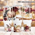 thumbnail image 3 of Baseball gigi 40 oz Quencher tumbler sublimation Flower ball Floral Waterslide, 3 of 3
