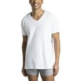 thumbnail image 2 of Fruit of the Loom Men’s Cotton V‑Neck Undershirts, White or Black/Gray, Multi‑Pack, Regular & Tall Sizes, 2 of 13