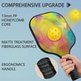 thumbnail image 2 of Pickleball Paddles Set Of 2, Fiberglass Surface, Fluid Smoke Aurora Art Style, 4 Balls & Bag, 2 of 5