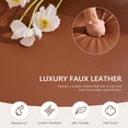 thumbnail image 5 of LAZZO Mid-Century Modern Accent Chair, Solid Wood Frame Leather Armchair for Living Room & Bedroom, Brown, 5 of 9