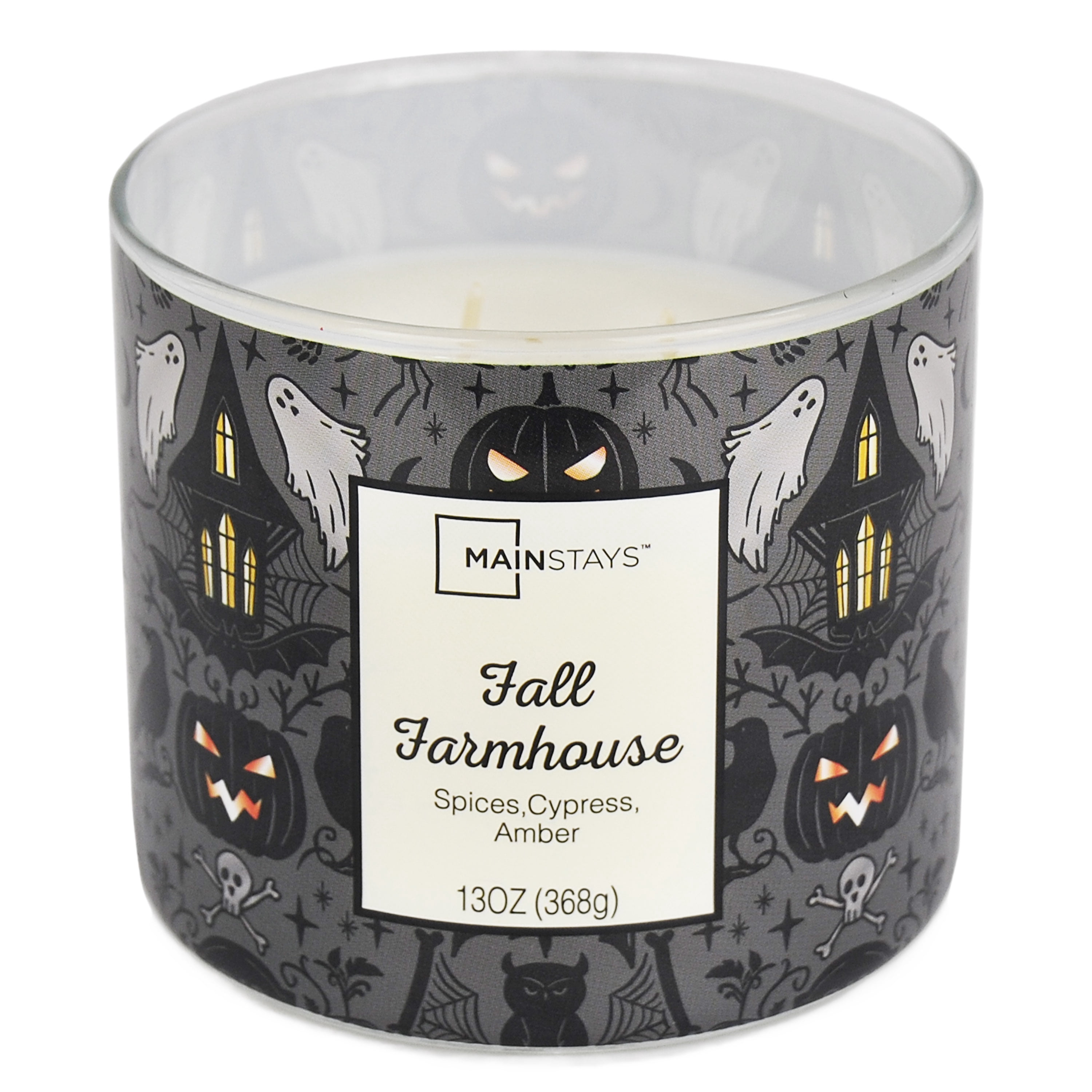 Mainstays Fall Farmhouse Halloween Candle, 13 ounce