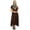 Brown, variant on Bimba Women's Asymmetrical Hem Black Summer Maxi Pockets Dress With Scarf-4