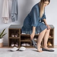 thumbnail image 4 of Dkelincs Shoe Rack Bench, 3-Tier Storage Bench 10 Compartments Adjustable Shelves for Entryway Bedroom Living Room, Brown, 4 of 7