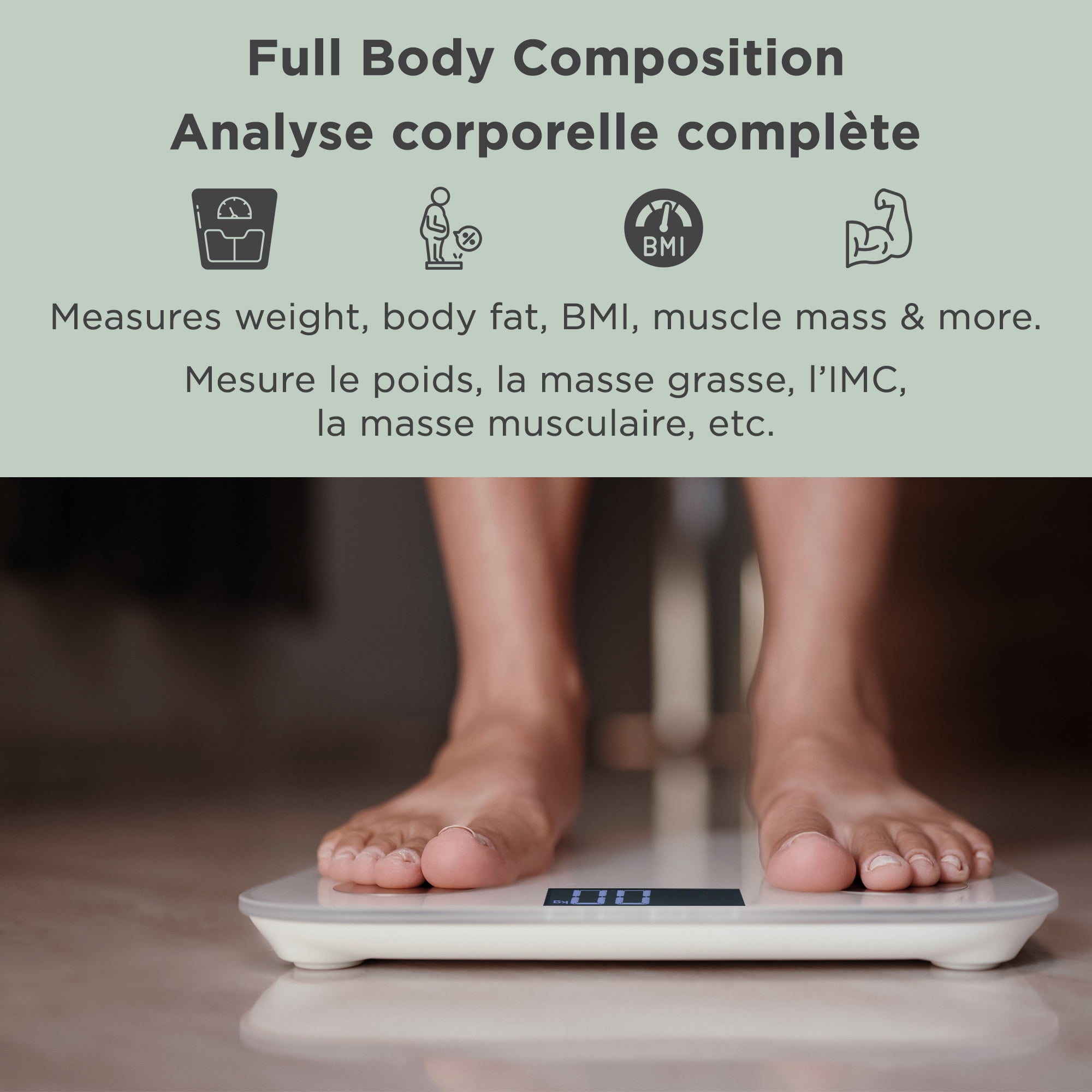 Balance numérique de suivi de la mise en forme - Blanc