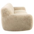 thumbnail image 4 of Uttermost Abide Contemporary Faux Sheepskin Fabric Upholstered Sofa in Caramel, 4 of 8