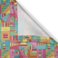 thumbnail image 6 of Ambesonne Coral Valance & Curtain, Geometric Motifs Abstract, 55"x36", Dark Pink Seafoam and Orange, 6 of 7