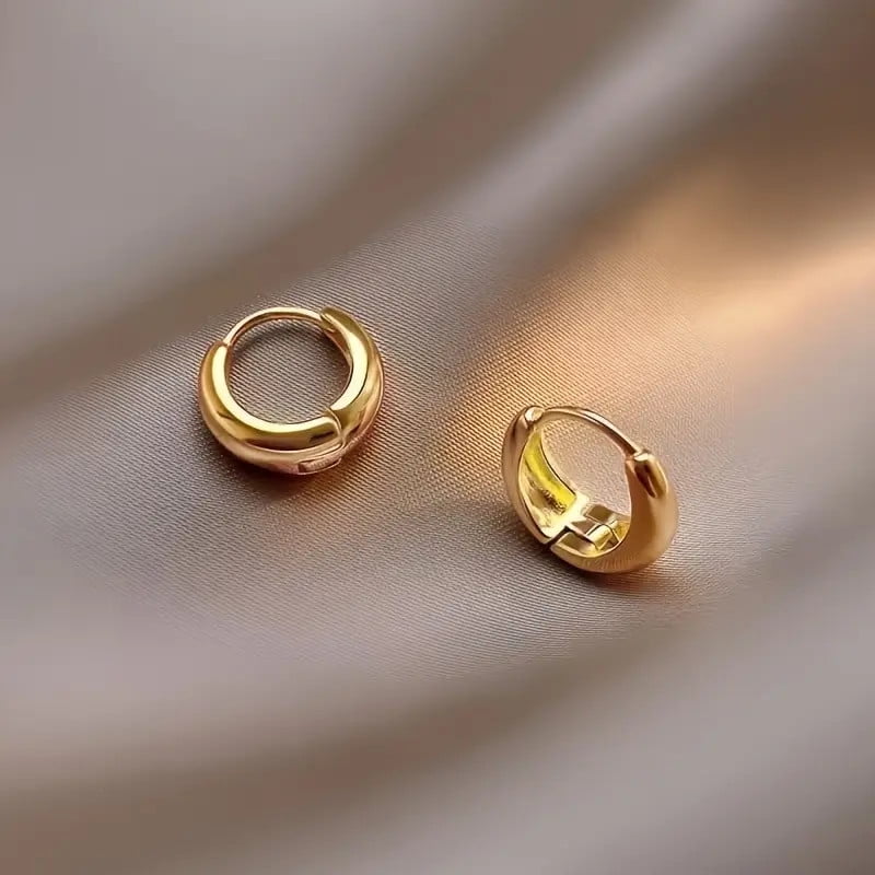 Bluebell Jewels Hoop Thick Dangle Earrings 14k Yellow Gold Plated for Women