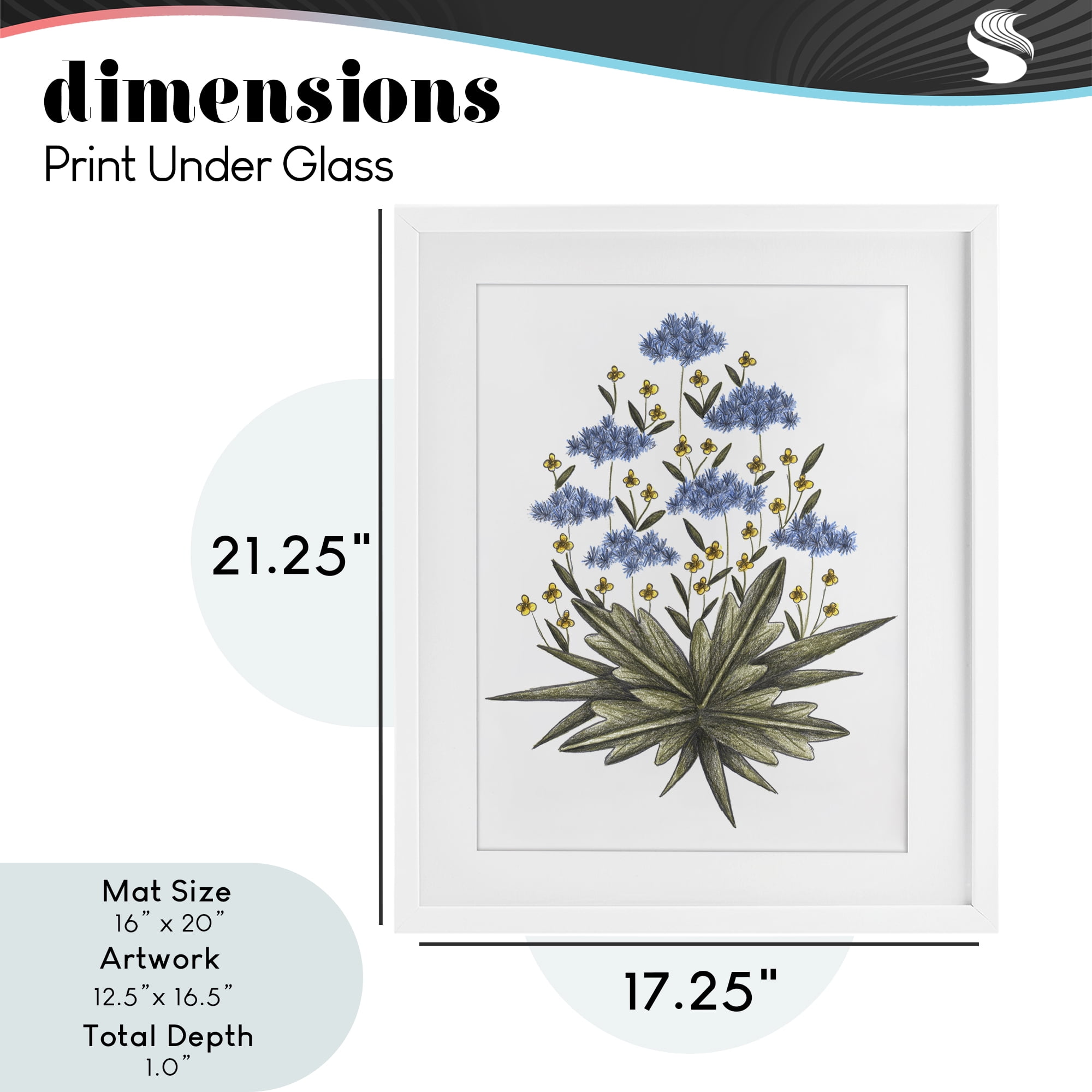 Where Wild Flowers Bloom White Framed Print Under Glass, design by Cecilia Battaini