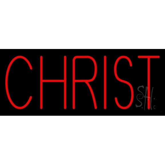 Red Christ LED Neon Sign 13" Tall x 32" Wide - inches Black Square Cut Acrylic Backing, with Dimmer - Premium built indoor Sign for Home décor, Event, Religious place, Store interior, Office.