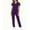 Purple, variant on Scrubs Set for Women Nurse Uniform V-Neck Tops and Drawstring Jogger Pants with Pocket Nurse Workwear Light Blue M
